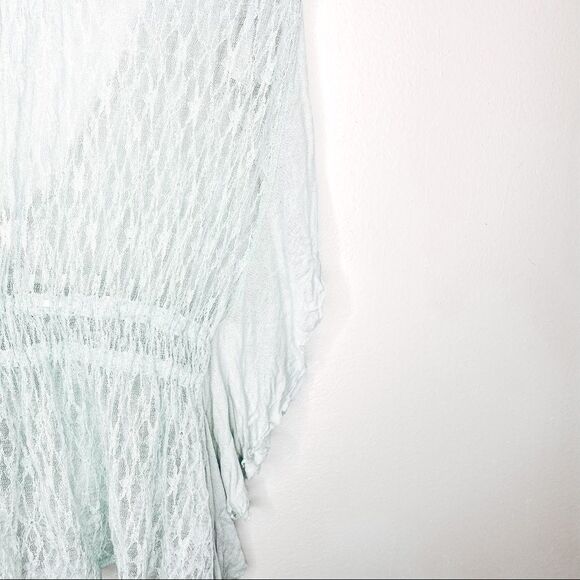Free People June Green Lace Batwing Top - Picture 4 of 7